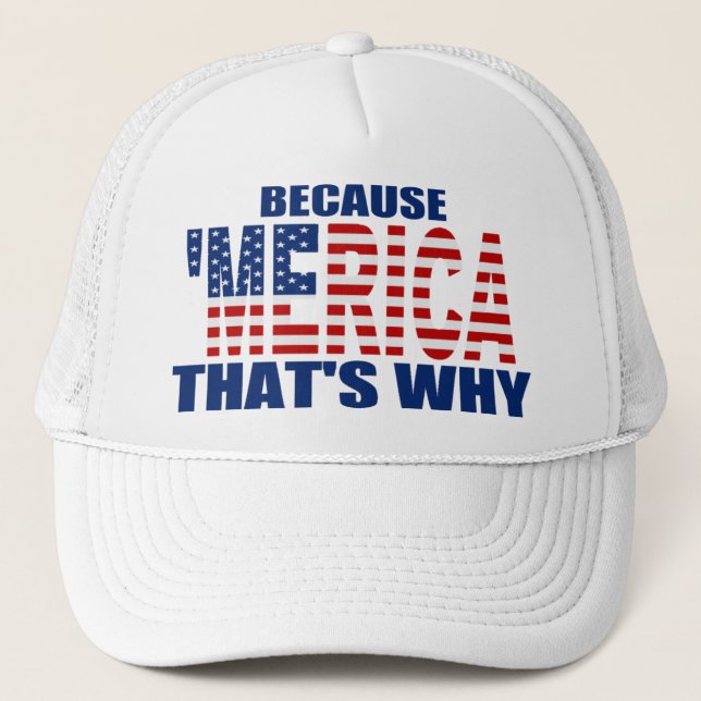DÄRFÖR ATT 'MERICA SOM ÄR DÄRFÖR truckerkepsen Truckerkeps (Framsida)