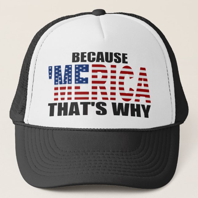 DÄRFÖR ATT 'MERICA SOM ÄR DÄRFÖR truckerkepsen Truckerkeps (Framsida)