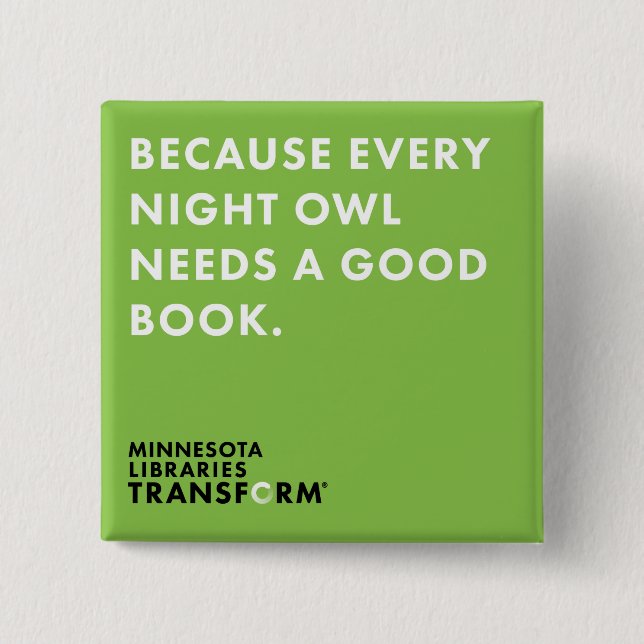 Därför att ugglagrönt knäppas knapp (Framsida)