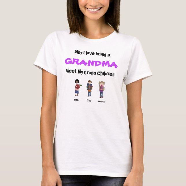 Därför jag älskar att vara en mormor tee shirt (Framsida)