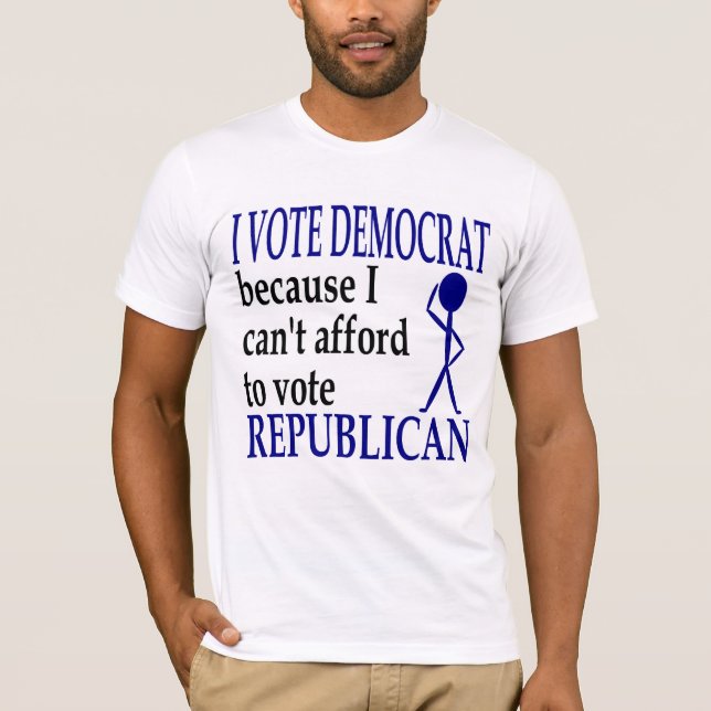 Därför jag röstar demokratunionskjortan t shirt (Framsida)