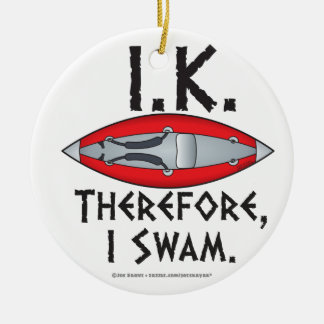 Därför Swam Funny Kayak Julgransprydnad Keramik