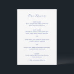 Daria Cobalt Blue Modern Bröllop Meny<br><div class="desc">Modern bröllop-meny med titeln och ditt monogram i ett elegant-skript.</div>