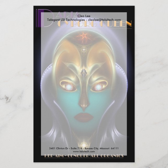 Daria Cyborg Queen Brevpapper (Framsida)