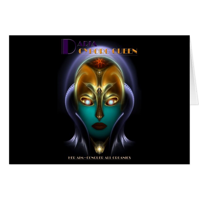 Daria Cyborg Queen Hälsningskort (Framsidan Horizontal)