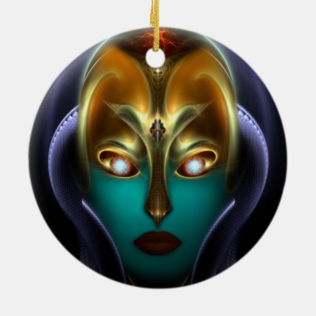 Daria Cyborg Queen Julgransprydnad Keramik (Baksidan)