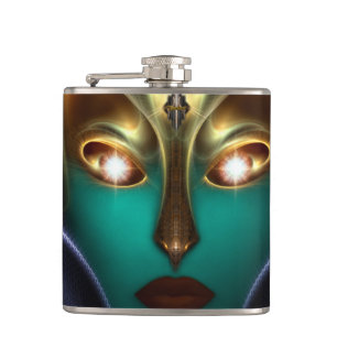 Daria Cyborg Queen Tech 6oz Vinyl Wrapped Flask Fickplunta
