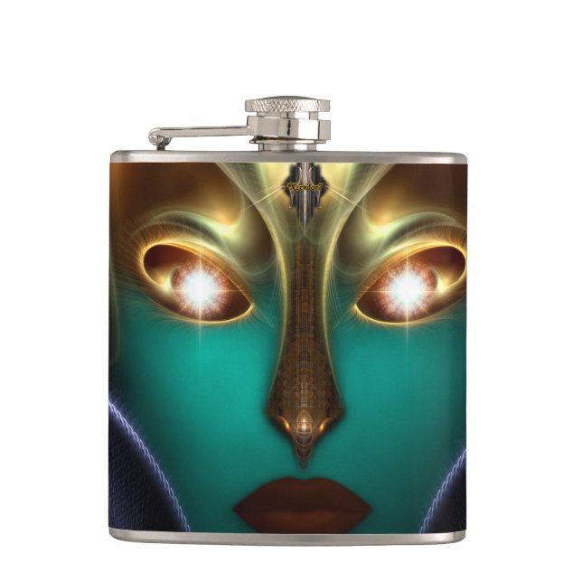 Daria Cyborg Queen Tech 6oz Vinyl Wrapped Flask Fickplunta (Framsidan)