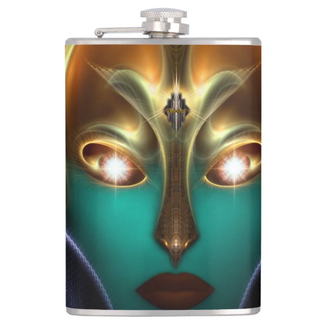 Daria Cyborg Queen Tech 8oz Vinyl Wrapped Flask Fickplunta (Framsidan)