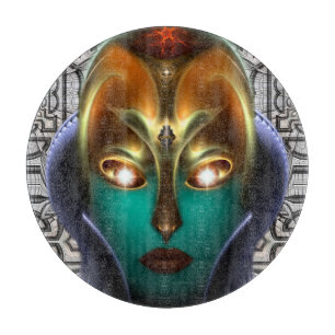 Daria Cyborg Queen Tech Round Glass Caking Board
