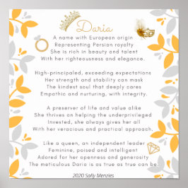 ’Daria’ Namn Dikt Poster