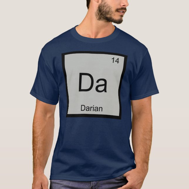 Darian Namn Chemistry Inslag Periodic Bord Tee (Framsida)