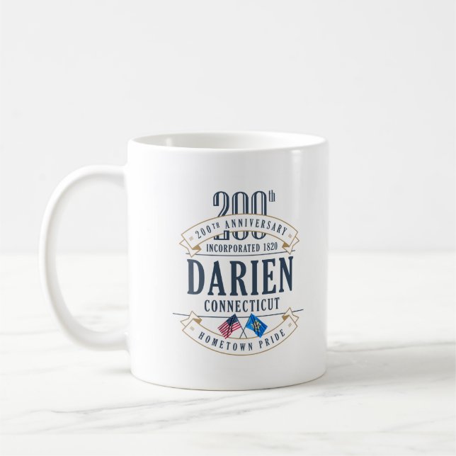 Darien, Connecticut 200-årsdagen Mugg (Vänster)