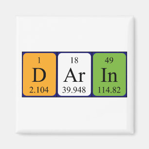 Darin Periodisk magnet bord namn