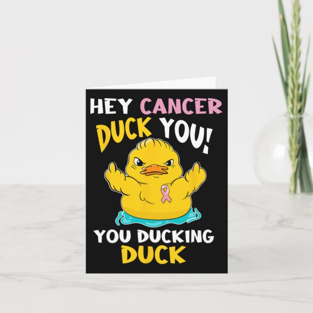 Daring Duckie - Breast Cancer Warrior Kort (Framsida)