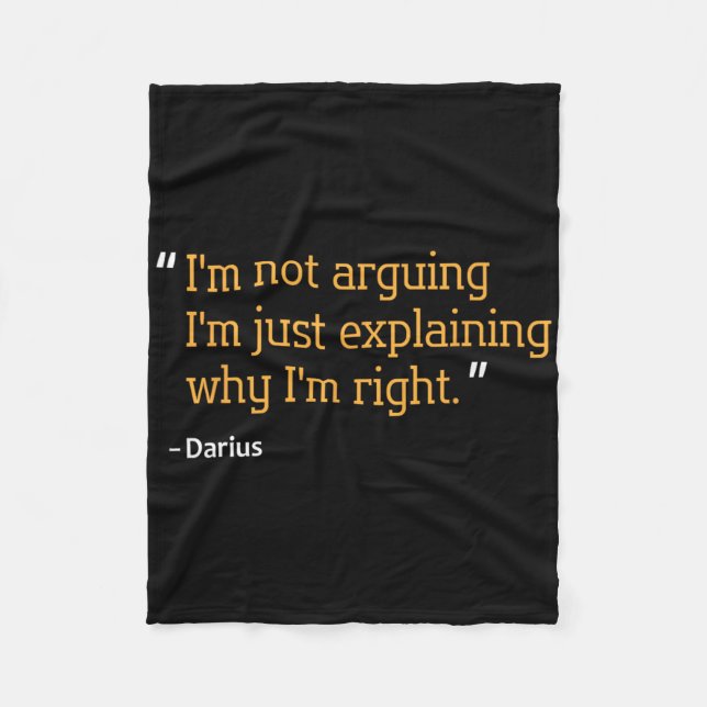 Darius Gift Quote Funny Birthday Personlig Namn Fleecefilt (Framsidan)