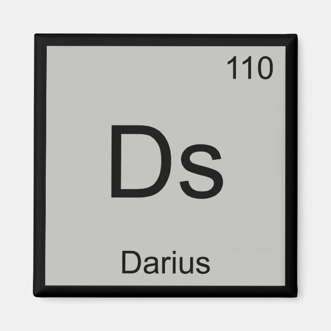 Darius Namn Kemi Element Periodiska Systemet Magnet (Framsidan)