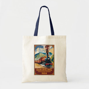 Darjeeling India Tåg Painterly Travel Art Retro Tygkasse
