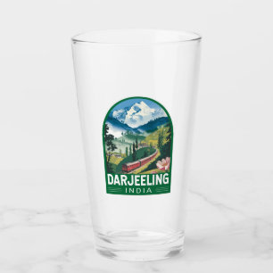 Darjeeling India Travel Art Emblem Glaskopp