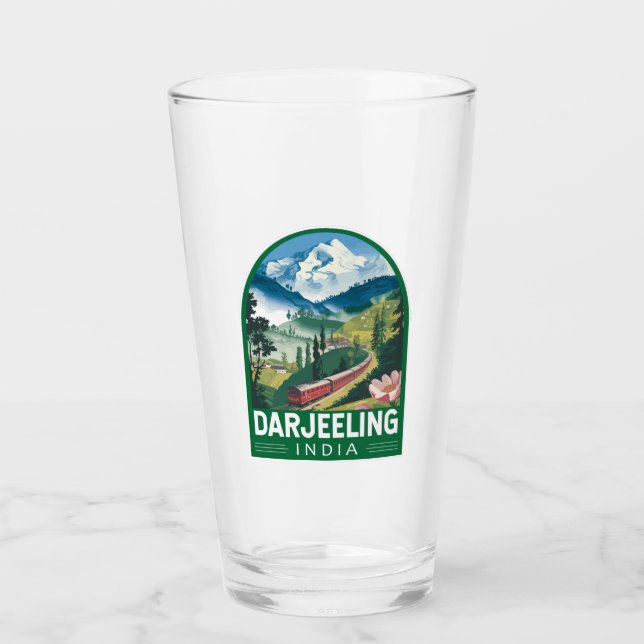 Darjeeling India Travel Art Emblem Glaskopp (Framsida)