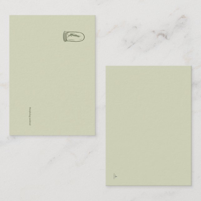 Dark Academia Botany Garden Reader Gift Tilläggskort (Fram/baksida)