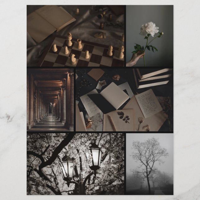 Dark Academia Collage Scrapbooking Paper (Framsida)