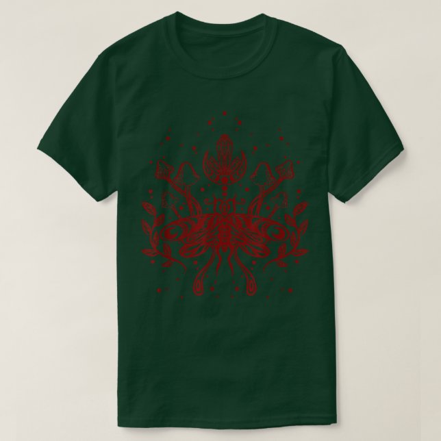 Dark Academia Crystals Mushrooms Moth Moon Phases  T Shirt (Design framsida)
