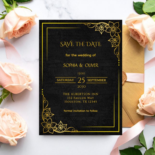 Dark Academia Gothic Elegant Wedding Save the Date (Skapare uppladdad)