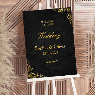 Dark Academia Gothic Elegant Wedding Welcome Sign Poster