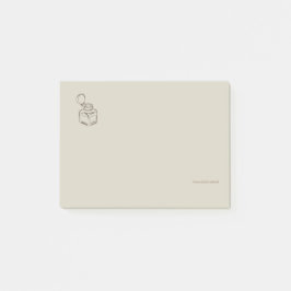Dark Academia Ink Pot – Minimalist Vintage Library Post-it Block