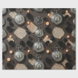 Dark Academia Pocket Watch Wrapping Paper Presentpapper