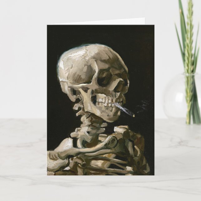 Dark Academia Van Gogh Skeleton Aesthetic Kort (Framsida)