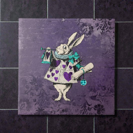 Dark Alice Rustic Deep Purple Rabbit Kakelplatta