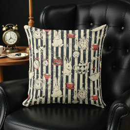 Dark Alice Rustic Striped Pattern Kudde