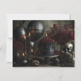 Dark and Moody Gothic Birthday Still Life Vykort