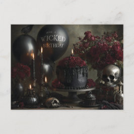 Dark and Moody Gothic Birthday Still Life Vykort