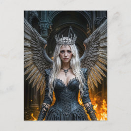 Dark Angel Queen in Candlelit Hall Vykort