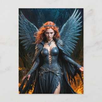 Dark Angel Queen in Candlelit Hall Vykort