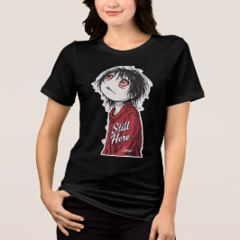 Dark Anime  "Still Here" Aesthetic Gothic Illustra T Shirt