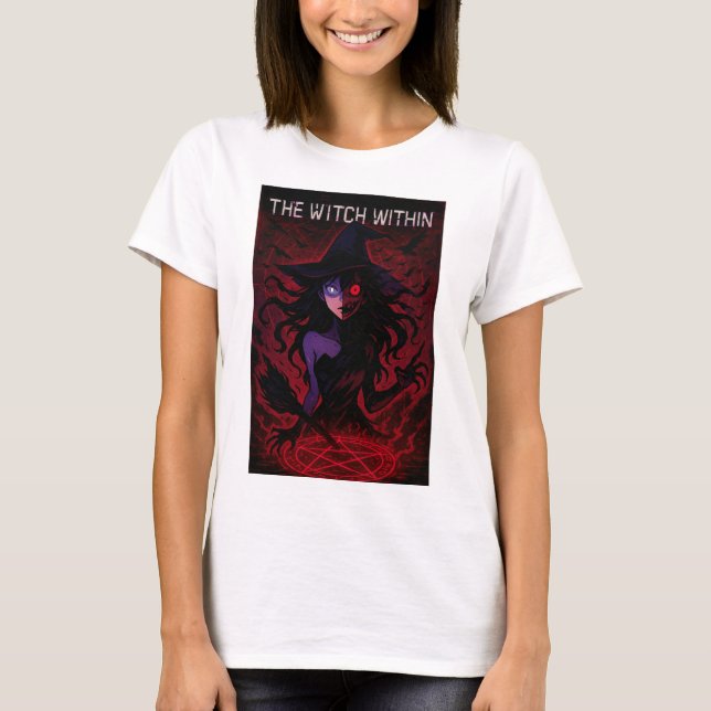 Dark Anime Witch – The Witch Within Horror T Shirt (Framsida)