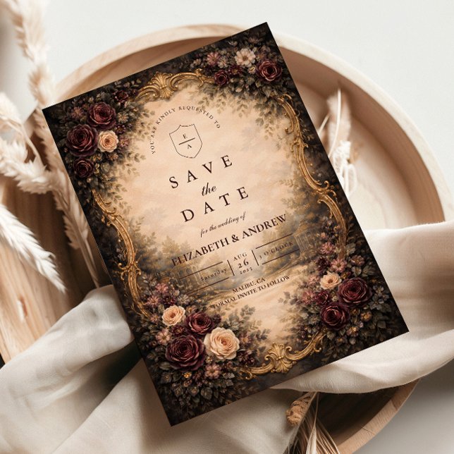 Dark Baroque Floral Wedding Spara Datumet (Skapare uppladdad)