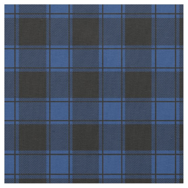 Dark Blue & Black Buffalo Plaid Tyg (Närbild)
