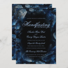 Dark Blue Boho Witch Crystals Black Handfasting