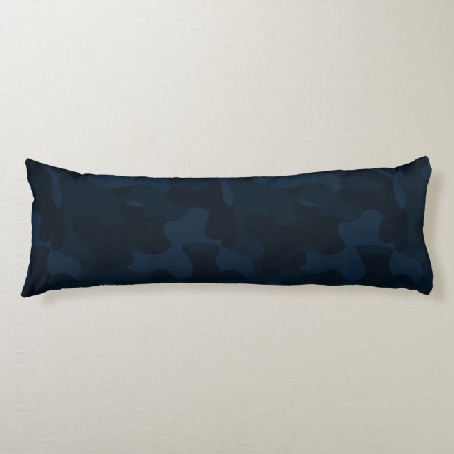 Dark Blue Camo Abstract Kroppskudde (Framsidan)