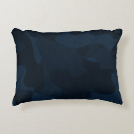 Dark Blue Camo Abstract Prydnadskudde