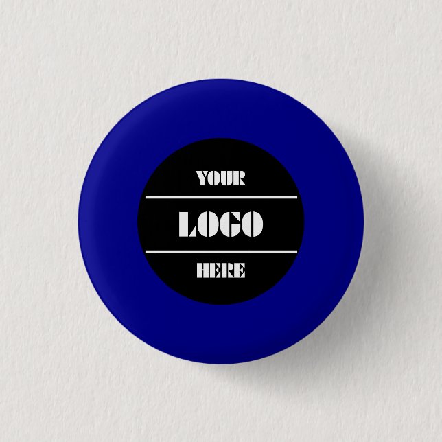 Dark Blue Customizable Solid Round Button Pin Knapp (Framsida)