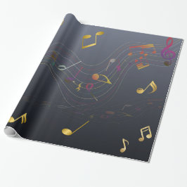 Dark Blue Elegant Music Notes Presentpapper