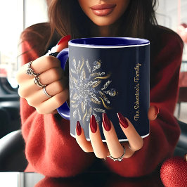 Dark Blue & Gold Midnight Sparkle Stars New Year  Mugg