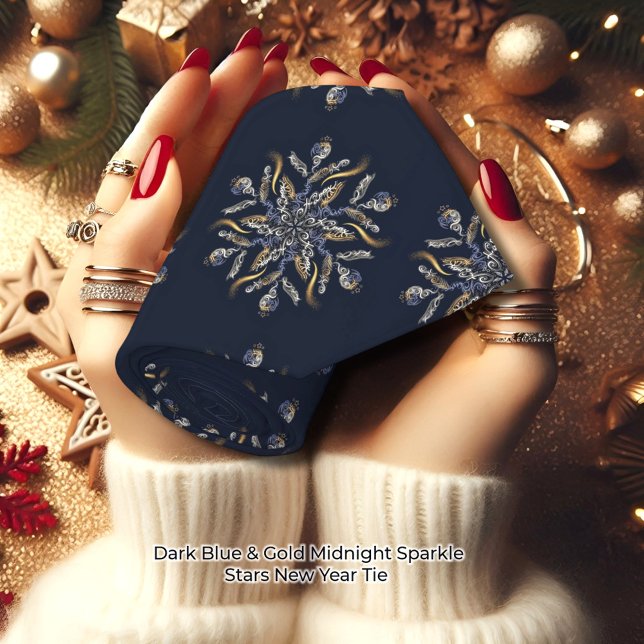 Dark Blue & Gold Midnight Sparkle Stars New Year  Slips (Skapare uppladdad)