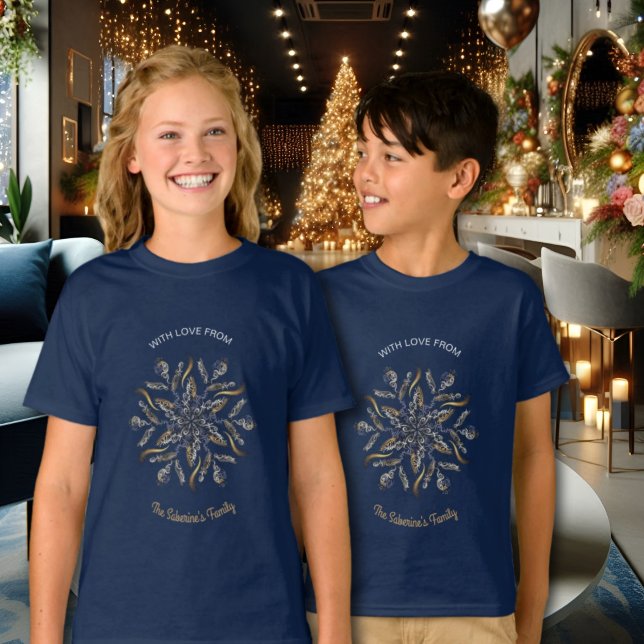 Dark Blue & Gold Midnight Sparkle Stars New Year  T Shirt (Skapare uppladdad)